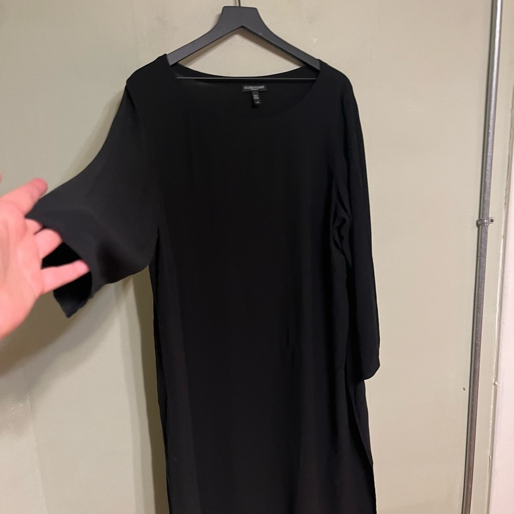 Eileen Fisher Classic Black Silk shift tunic style Dress size XL - Picture 14 of 15